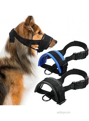 Saintrygo 2 Pieces Dog Muzzle Soft Breathable Puppy Mouth Cover Adjustable No Chew Dog Muzzle for Dogs to Prevent Biting Chewing