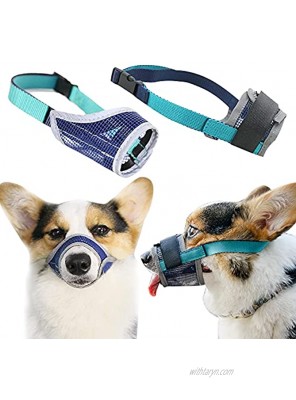 TLOOEYI Dog muzzles Adjustable and Non-Adjustable Breathable Mesh Suitable for Dogs with Long Noses Can Prevent Biting Barking and Chewing 2 Pack
