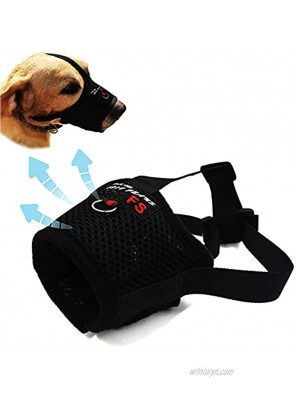Trifong Dog Muzzles Soft Breathable Dog Muzzle for Small Medium Large Extra Large Dogs to Prevent Biting Barking Chewing Mesh Nylon Dog Mouth Guard with Velcro and Buckle