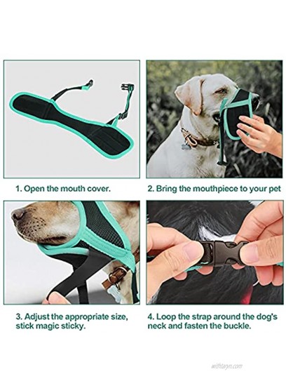 Yosupsecy Dog Muzzles Nylon Soft Dog Muzzle for Small Medium Large Dogs Air Mesh Breathable Drinkable and Adjustable Loop Puppy Muzzle Anti-Biting Barking Chewing 4 Colors 4 Sizes