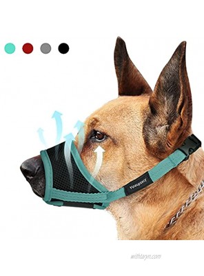 Yosupsecy Dog Muzzles Nylon Soft Dog Muzzle for Small Medium Large Dogs Air Mesh Breathable Drinkable and Adjustable Loop Puppy Muzzle Anti-Biting Barking Chewing 4 Colors 4 Sizes