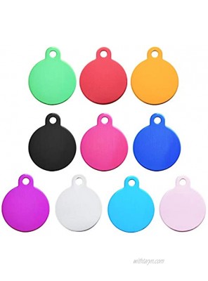 CHENRUI 10 Round Blank ID Name Tag Disc Pet ID Tags for Stamping or Engraving