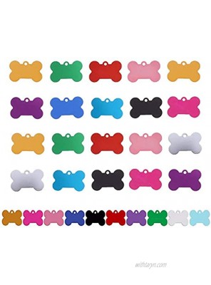 erduoduo 30pcs Pet ID Tag Bone Shape Aluminum Alloy for Dogs and Cats Pet ID Tag-38mm