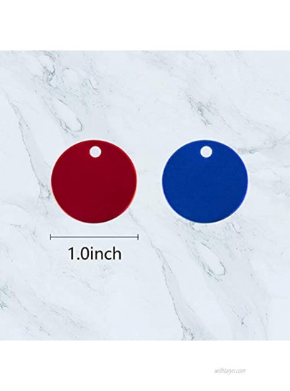 Framendino 10 Pack Colorful Pet ID Tag Round Double Sided Anodized Aluminum Stamping Blanks Discs Dog Cat Pet Name Phone Number ID Tag Charm