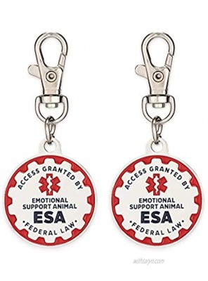 Industrial Puppy Emotional Support Dog Tag 2 Pack: Metal Pet ID Tags for Service Animals Emotional Support Dogs