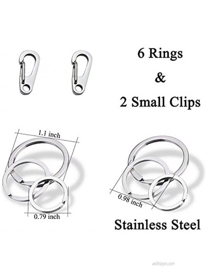 IVIA Dog Tag Clips Multiple Size 304 Stainless Steel Quick Clip with Rings Easy Change Pet ID Tag Holder for Dog Cat Collars and Harnesses.