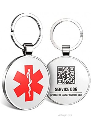 KEKID Pet ID Tags Dog Tags Anti-Lost Personalized Pet ID Tag with QR Code Links to Online Profile  Emergency Contact Modifiable