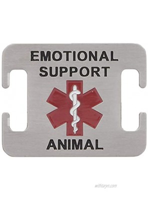 Leashboss Emotional Support Animal Dog Tag for ESAs Attaches to Nylon Collar Harness or Vest Strap 3 Sizes for Small Medium or Large Emotional Support Dogs