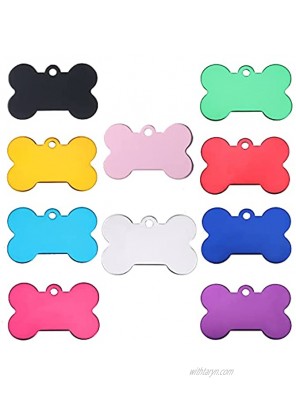 NC 20 Pcs Pet ID Tag Bone Shape Double Sided Dog Cat Pet Name Phone Number ID Tag Charm Personalized 38MM