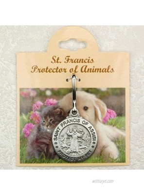 Pet Id Tag customizable with Name and Phone Number Saint Francis Protect My Pet by McVan Inc.