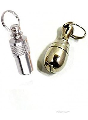S-Lifeeling 2 Pcs Dogs Cats ID Tag Bullet Shape Waterproof Brass ID Tags Identity Bottle Tube for All Pets Bag Key Flash Card ID Tags