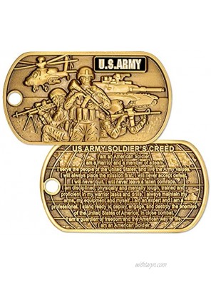 U.S. Army Soldiers Creed Dog Tag with Chain