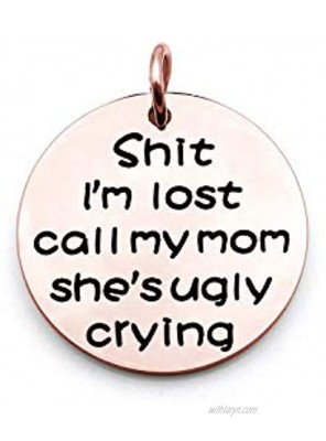 Zuo Bao Funny Dog Cat Pet ID Tag Shit I'm Lost Call My Mom She's Ugly Crying Stainless Steel Pet Tags
