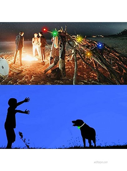 6 PCS Clip-on Dog Cat Collar Lights LED Pet Collar Charm Lights Colorful Safety Lights for Night Walking Waterproof Hands Free 3 Flash Model Clip On LED Light with Carabiner,Weather Resistant