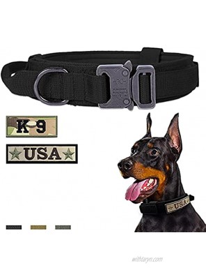 Amai Keto Tactical Dog Collar for Medium and Large Dogs，Adjustable Military Training Collar with Handle and Heavy Metal Buckle Nylon K9 Collar