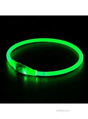 BSEEN LED Dog Collar USB Rechargeable Glowing pet Dog Collar for Night Safety Fashion Light up Collar for Small Medium Large Dogs