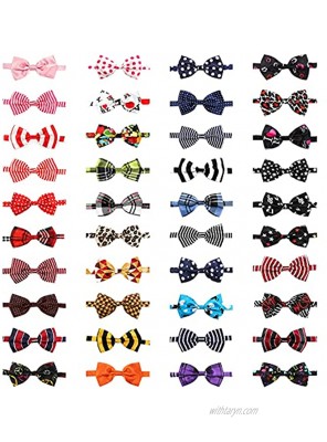 Dog Bow Ties 40 PCS Segarty Pet Neck Bows Bulk Pet Bowties with Adjustable Collar Grooming Bowknot for Christmas Birthday Holiday Valentine Party Dog Photography Accessories Gift for Puppy Dogs Cat
