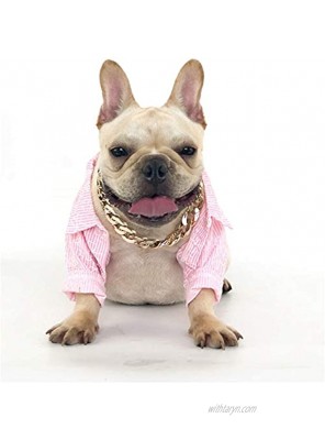 Dog Necklace Collar Puppy Fashion Pitbull Dog Gold Chain Necklace Cool Gold Metal Collar Jewelry and Accessories for Dogs Cats