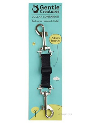 Gentle Creatures Collar Companion Adjustable Collar Backup Clip for Dog Harness Prong Collar Pinch Collar Gentle Lead Double Ended Backup Clasp Harness to Collar Safety Clip