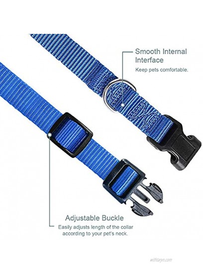 Kosttapaws Dog Collar and Leash Set Adjustable Nylon Pet Collar with Matching Leash for Small Medium and Large Dogs Quick Release and Breathable Collar and Leash for Puppy Cat