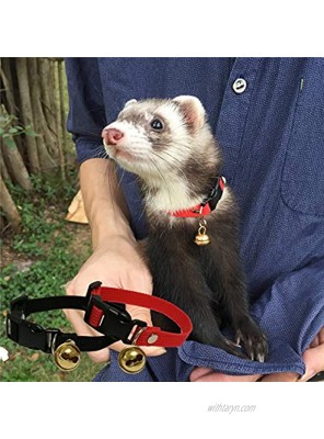 Pet Classic Solid Color Ferret Collar with Bell Adjustable