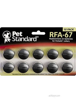 PET STANDARD RFA-67 Replacement Batteries Compatible with PetSafe Dog Collars Pack of 10
