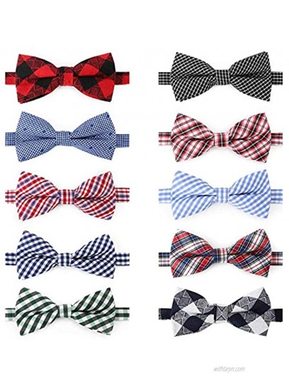 Segarty Dog Bow Ties 10 PCS Pet Bows with Adjustable Bowtie Dog Collar Pet Neck Bows for Small Medium Boys Girls Dog Pup Puppy Cats Holiday Festival Party Valentine's Day Photography Grooming Bows