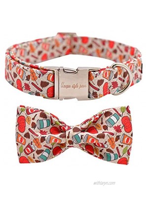 Unique Style Paws Dog Collar with Bow Bowtie Dog Collar Adjustable Collars for Small Medium Large Dogs and Cats