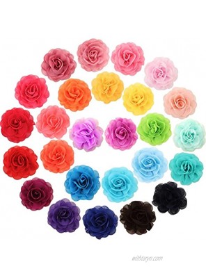 WILLBOND 26 Pieces Pet Collar Flowers Multi-Color Dog Charms Flower 5 cm Pet Flower Bow Tie for Cat Puppy Dog Collar Grooming Accessories 26 Colors