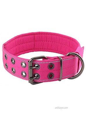 Yunleparks Reflective Dog Collar Tactical Dog Collar with Soft Padded Lining and Metal Buckle for Small Medium Large Dogs
