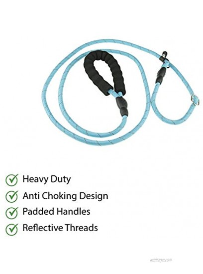 6.5 FT Heavy Duty Anti Choking Dog Rope Leash with Highly Reflective Threads & Comfortable Padded Anti Slip Handle for Large Dogs Perfect for Walking Running & Pet Training