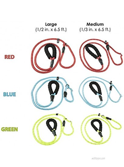 6.5 FT Heavy Duty Anti Choking Dog Rope Leash with Highly Reflective Threads & Comfortable Padded Anti Slip Handle for Large Dogs Perfect for Walking Running & Pet Training