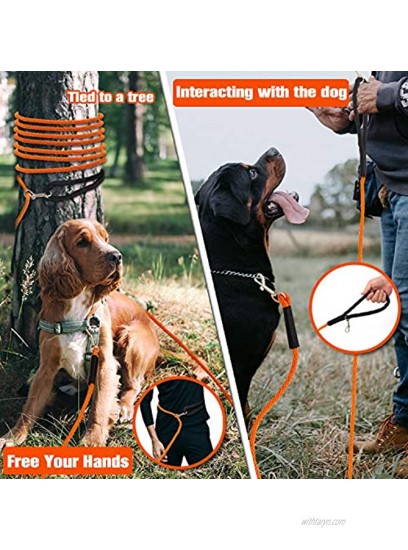 ADCSUITZ Dog Training Leash Lead Long Rope 30FT 50FT Reflective Nylon Durable Heavy Duty Dog Leashes,Extender Yard Leash Great for Walking Playing Outdoor,Easy Control for Small Medium Large Dogs
