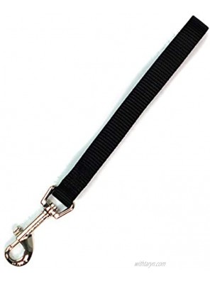 Blue-9 Dog Training Leash 9 Inch Tab Lead for Obedience Recall and Agility Training Made in The USA Black