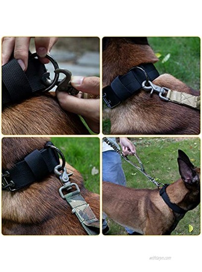 IronSeals Tactical Dog Training Bungee Leash Quick Release Buckle with Control Handle