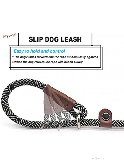 Mycicy Durable Rope Slip Lead Dog Leash 1 2 and 1 4 5ft No Pull Slip-on Training Leash for Large and Medium Small Dogs No Collar Needed Comfortable Padded Handle Leash