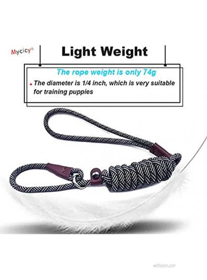 Mycicy Durable Rope Slip Lead Dog Leash 1 2 and 1 4 5ft No Pull Slip-on Training Leash for Large and Medium Small Dogs No Collar Needed Comfortable Padded Handle Leash