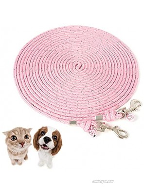 tipatyard Cat Dog Tie Out Leash for Camping 26ft,Puppy Training Reflective Leash,Dog Cat Long Leash Recall Training Agility Leads,Escape Proof Walking Leads for Small Medium Dogs,Cats Rabbits