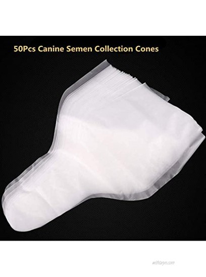 BAIHUI Canine Semen Collection Cones Next Generation Disposable Canine Artificial Insemination Cones Dog Semen Collection Bags50PCS