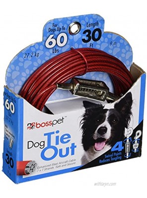 Boss Pet Products Q3530 SPG 99 Cable Dog Tie Out 30 Large