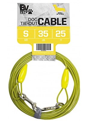 BV Pet Small Medium Tie Out Cable for Dog up to 35 60 Pound 25-Feet