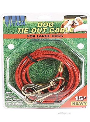 Coastal Pet Products 89060 Titan Dog Heavy Tie Out Cable with Brass Plated Snaps 15-Feet