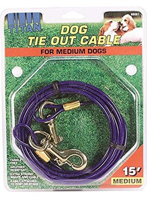 Coastal Pet Products DCP89051 Titan Dog Medium Tie Out Cable 15-Feet