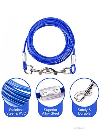 Dog Tie Out Cable for Dogs 16 Chrome Plated Anti Rust Stake Great for Camping or The Garden Suitable for Harness Leash & Chain Attachments