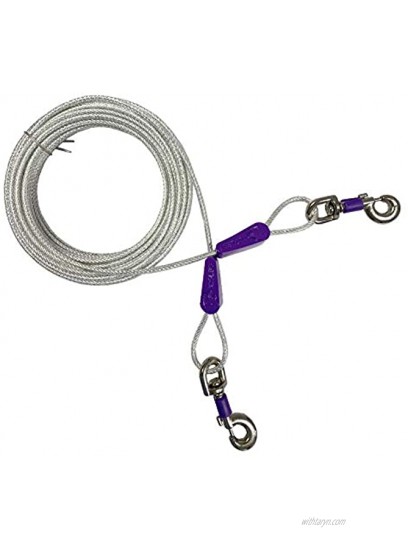 EVERBRIT Reflective Tie Out Cable for Dog Different Size and Snap Safety Clip Choice Available