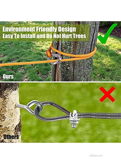 HQQNUO Dog Tie Out Cable 50ft Dog Tie Out Trolley System with 6.5ft Dog Runner Cable for Yard Camping Outdoor Heavy Duty Dog Tie Out Cable for Large Medium Small Dogs Up to 200lbs