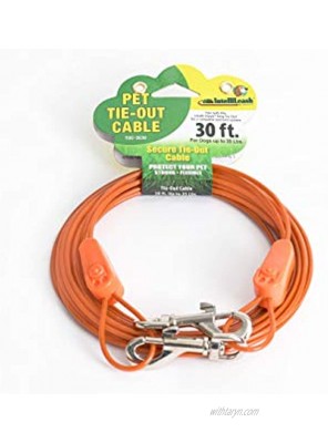 IntelliLeash Tie-Out Cables for Dogs up to 10 35 90 125 250 Pounds. Lengths from 12-100 Feet. 35 lbs 30 ft