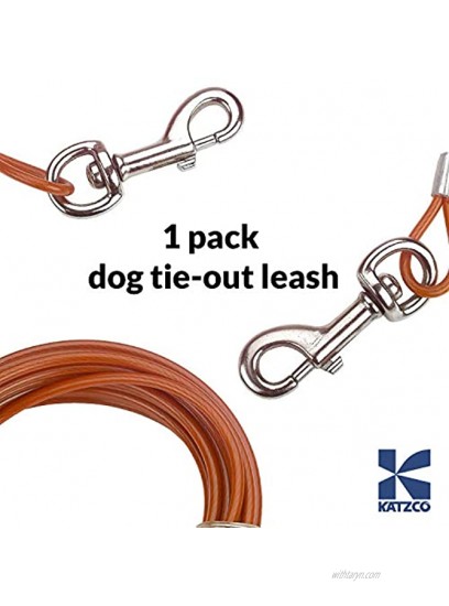 Katzco Dog Leash Heavy-Duty Tie-Out Chain Cable 20 Feet Long for Dogs up to 60 lbs Dog House Dog Training Pet Supplies and Accessories