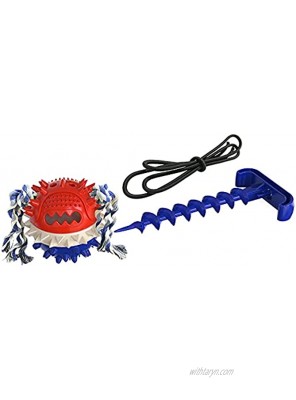 Outdoor Dog Toys Dog Training Toy for Aggressive Chewers Large Medium Breed Dog Tie-Out Cable and Stake for Yard and Camping Dog Puzzle Toys use Outside