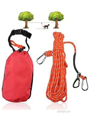 Xeternity-Made Tie Out Cable for Camping 50ft Portable Overhead Trolley System for Dogs up to 200lbs，Dog Lead for Yard Camping Parks Outdoor